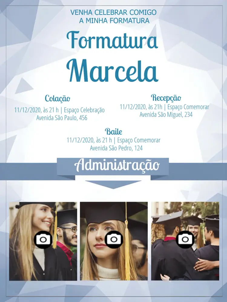 Convite Formatura Ano – tema Formatura moderno, colorido, minimalista, elegante, vintage
