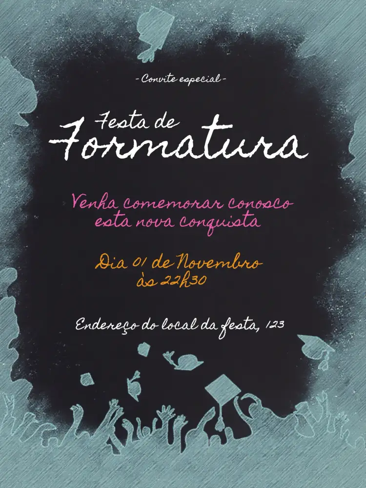 Convite Formatura Preto