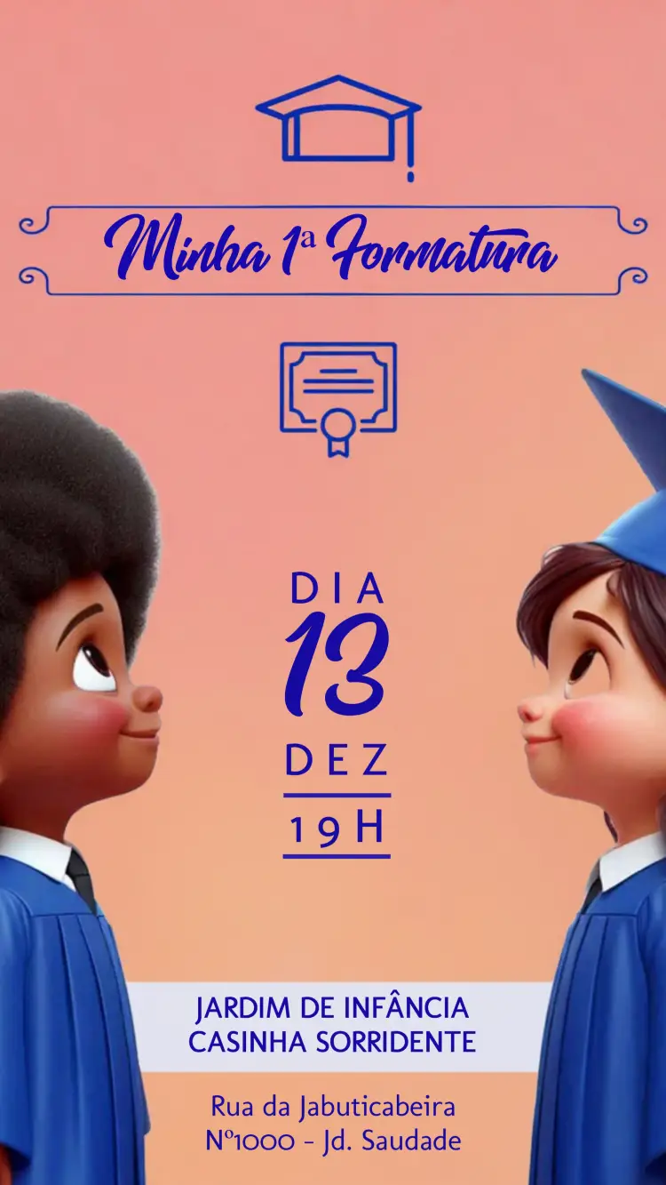 Convite Formatura Infantil Menino
