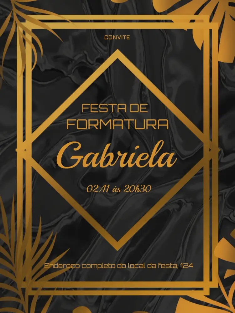 Convite Formatura Ensino editável e personalizável