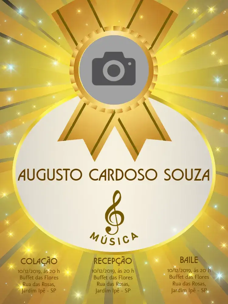 Convite Formatura Música Foto