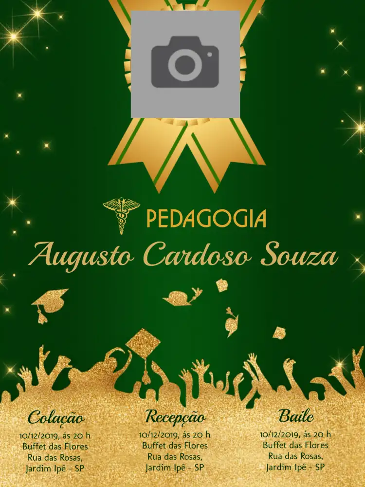 Formatura Pedagogia Com Foto Verde