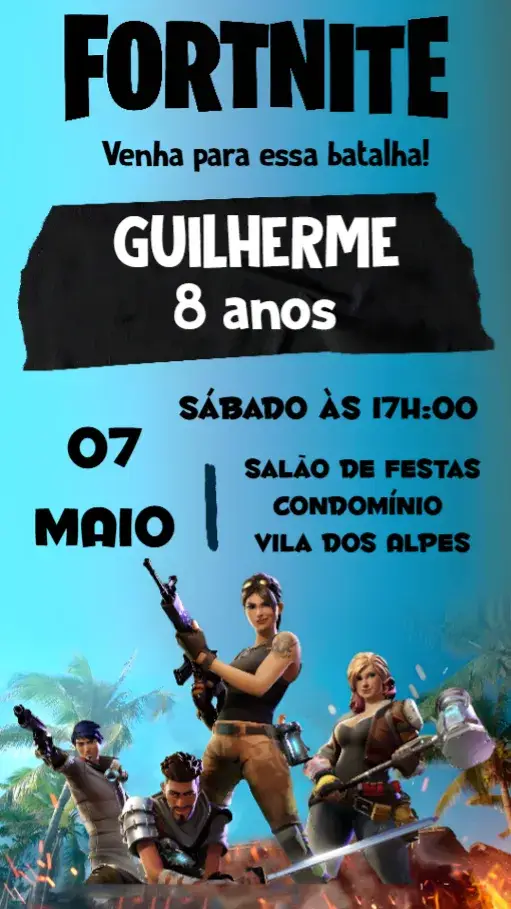 Convite Fortnite