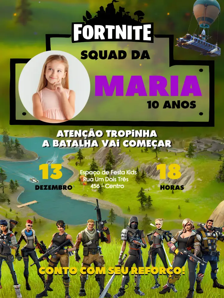 Convite Fortnite Com Foto Fortnitebattleroyale