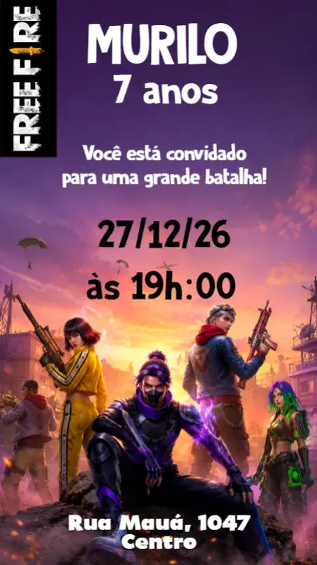 Free Fire invitation