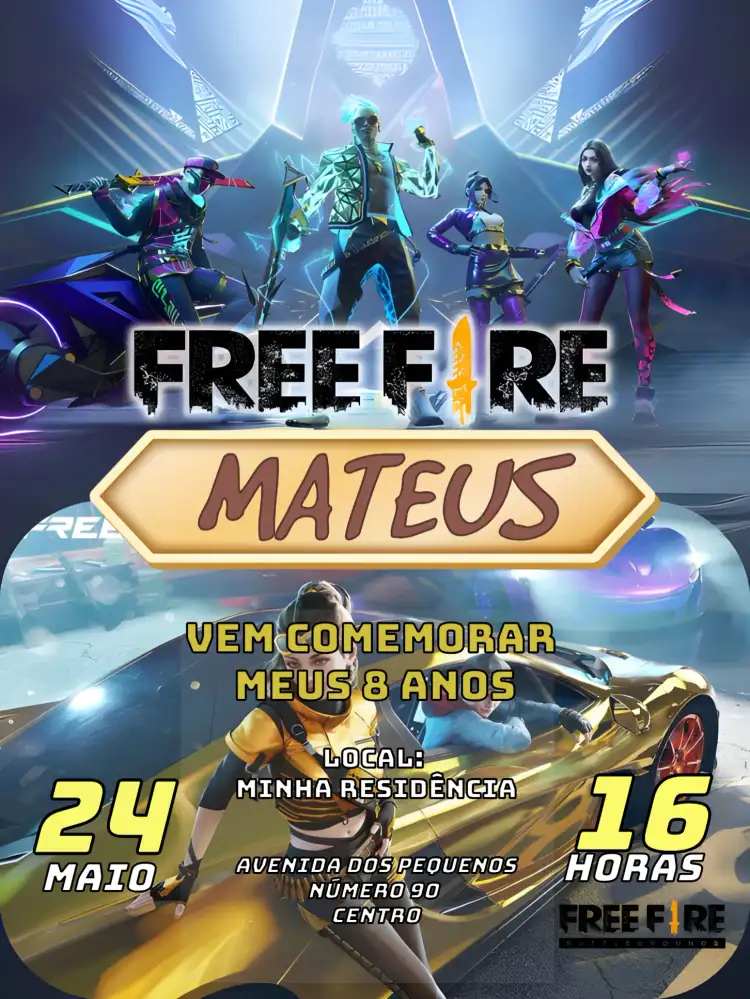 Free Fire Infantil Colorido