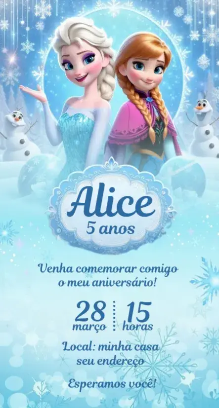Convite Frozen 1