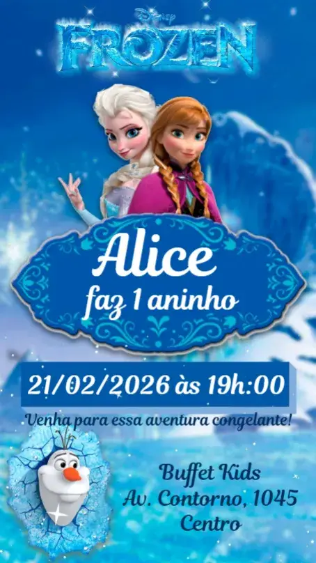 Convite Frozen