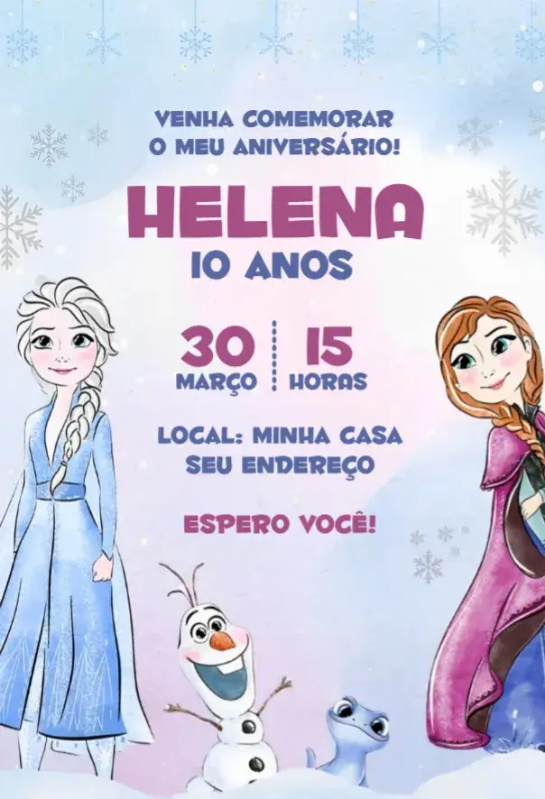 Convite Frozen 3