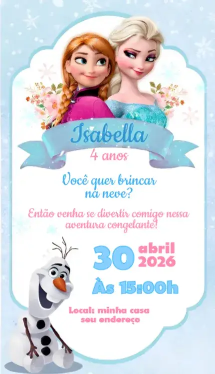 Convite Frozen 5