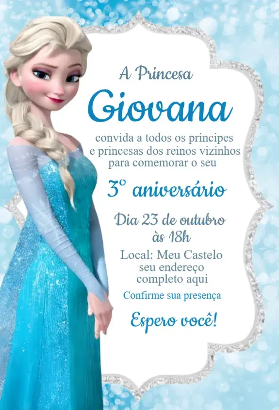 Convite Frozen 7