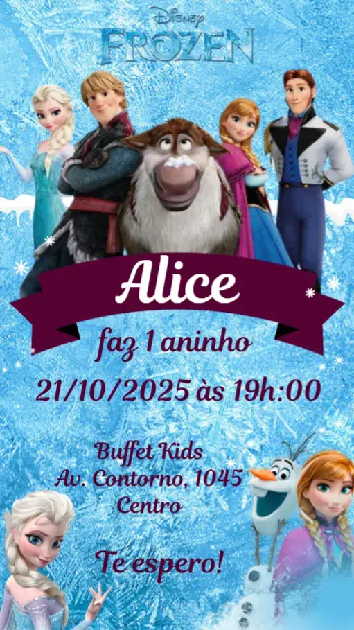 Convite Frozen