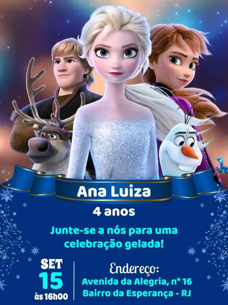 Convite Frozen Branco