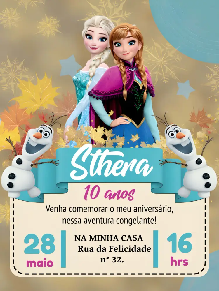 Convite Frozen Cinderela