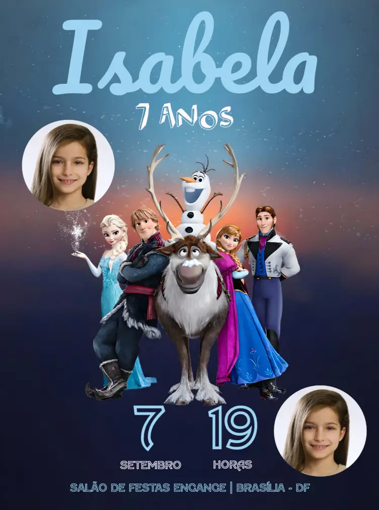 Convite Frozen Com Foto Boneco