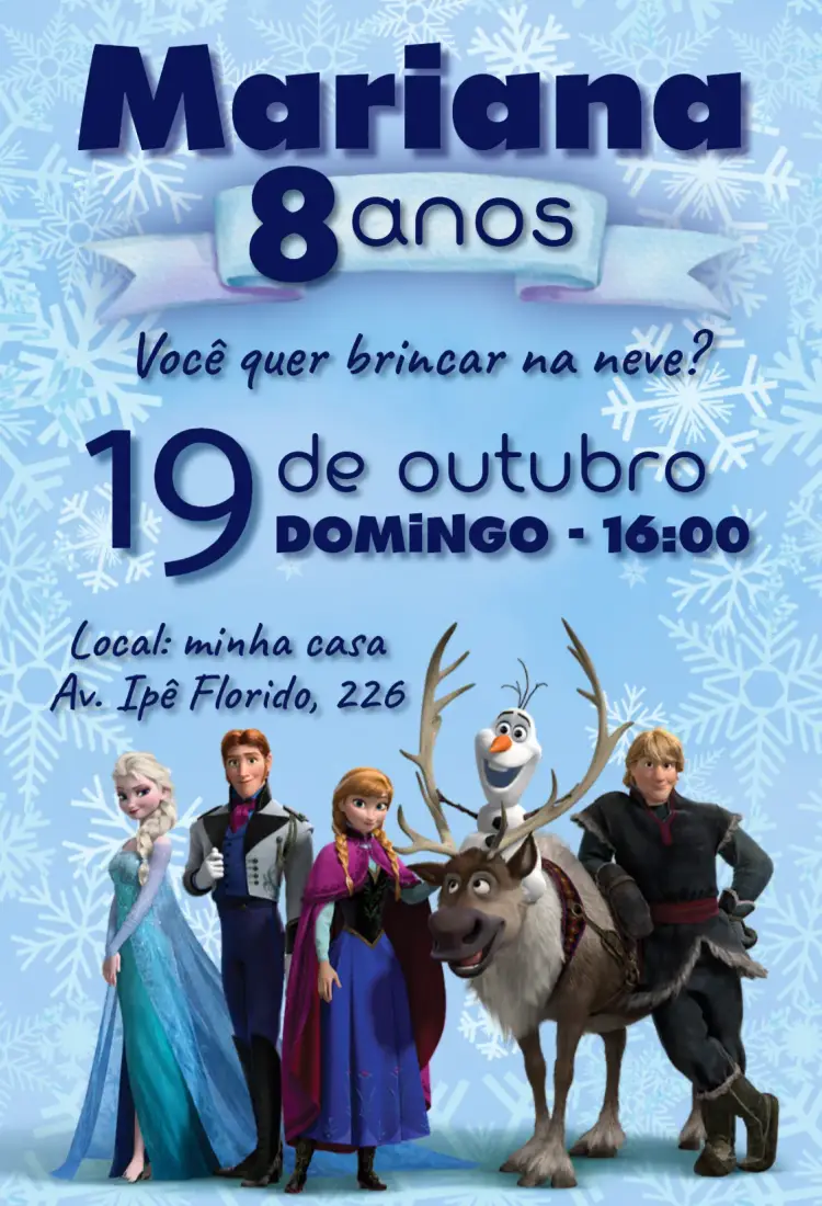 Convite Frozen Elsa