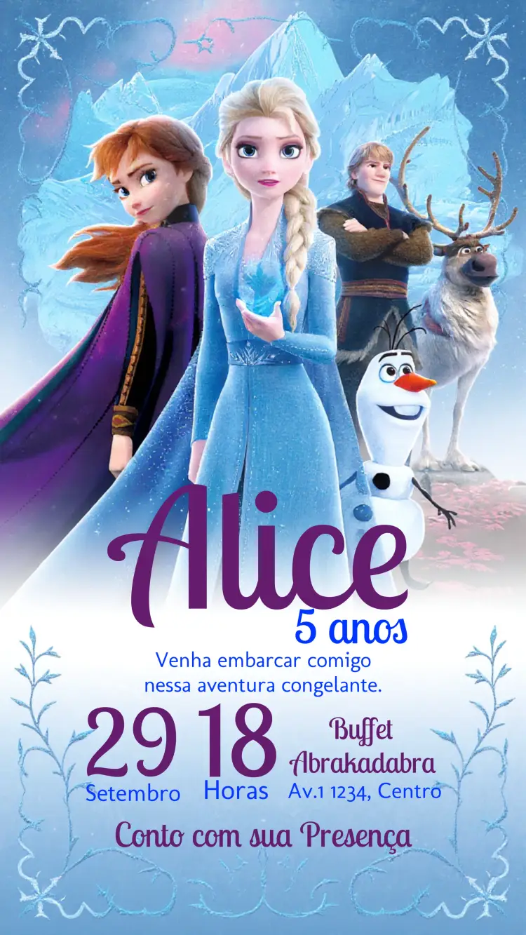 Convite Frozen Elsa
