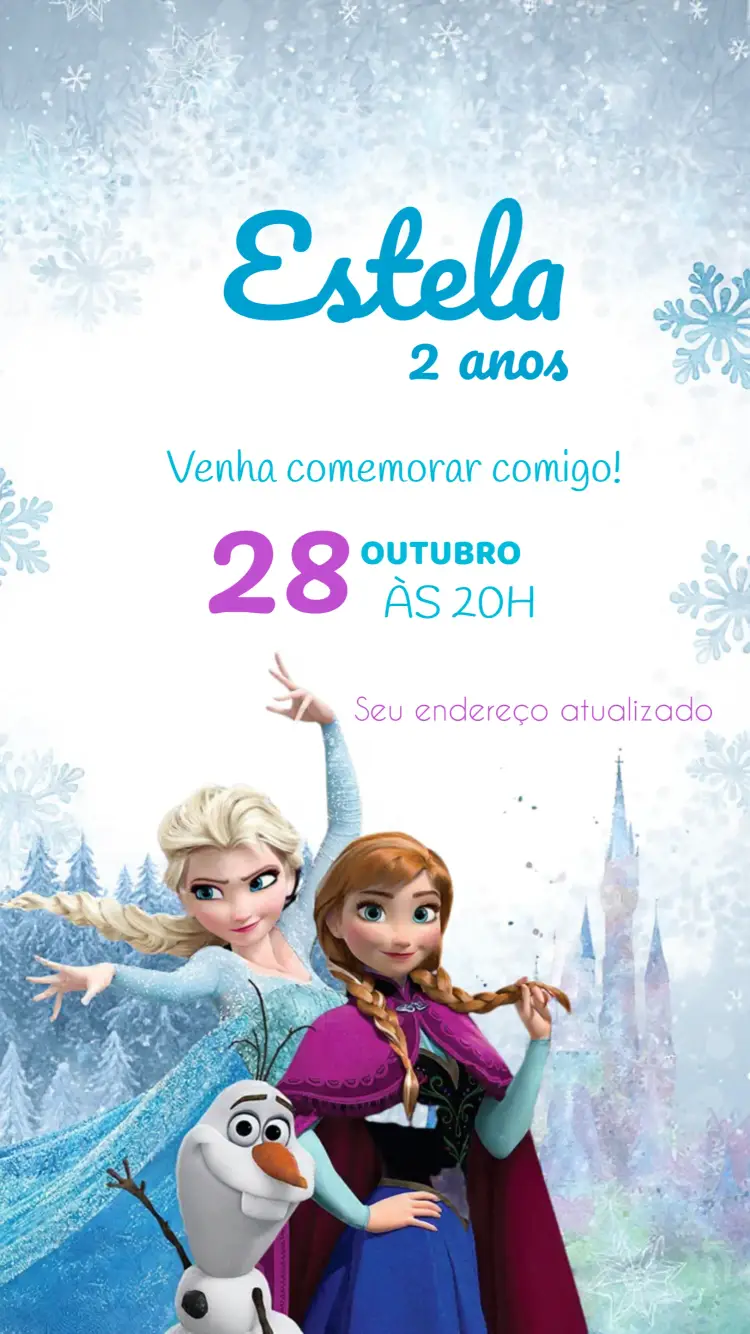 Convite Frozen Elza