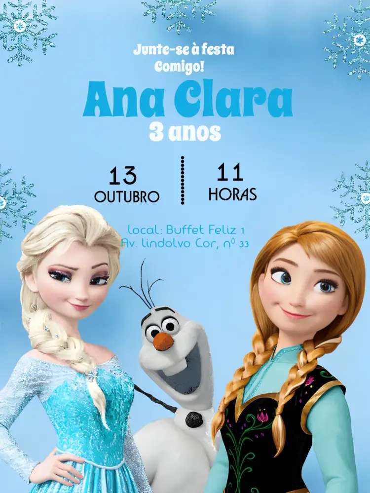 Convite Frozen Gelo