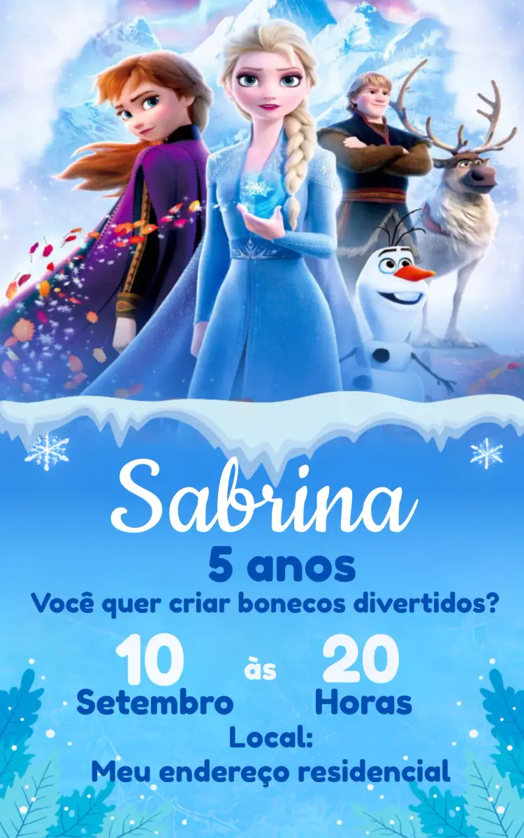 Convite Frozen Sven
