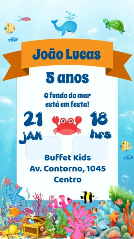 Convite Fundo do Mar