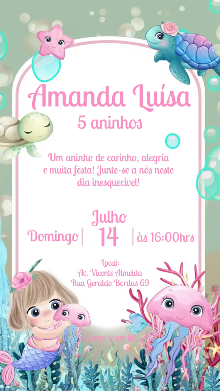 Convite Fundo Do Mar Festa