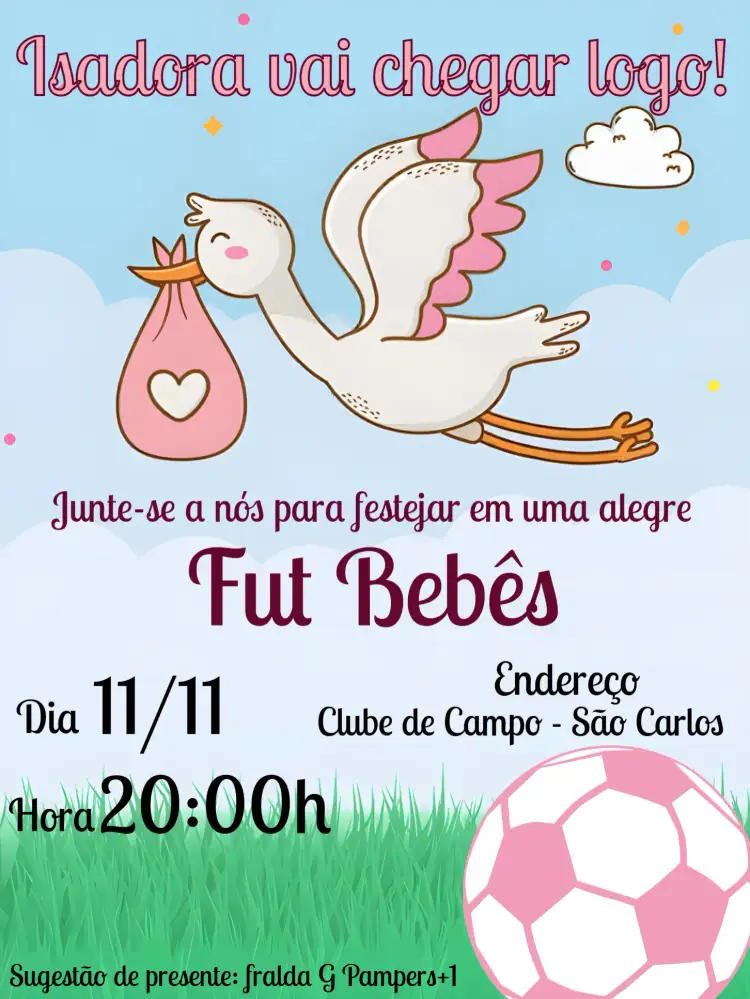 Convite Fut Fraldas Futebol Menina Bola – tema Mais pesquisados esportivo, feminino, colorido, divertido, moderno, temático