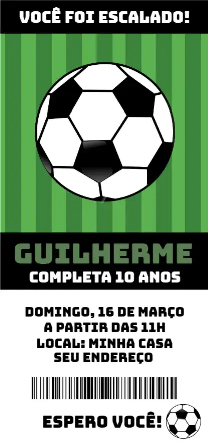 Convite Futebol 5