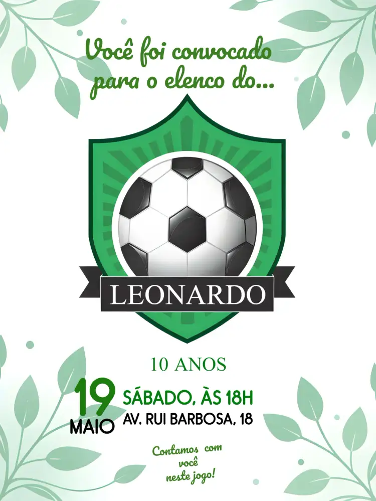 Convite Futebol Bola – tema Mais pesquisados futebol, moderno, esportivo, colorido, divertido, temático