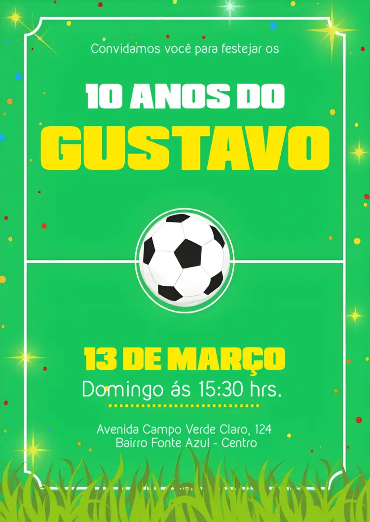 Convite Futebol Bola