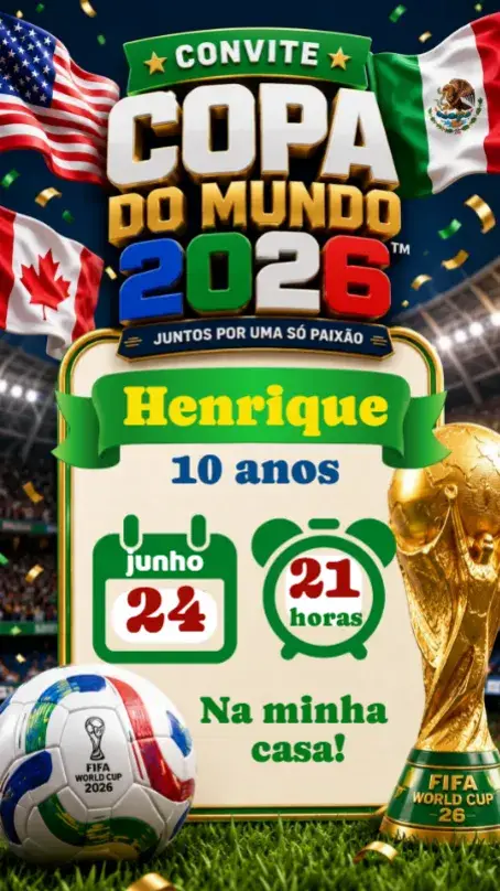 Invite Soccer World Cup 2026 editable and customizable
