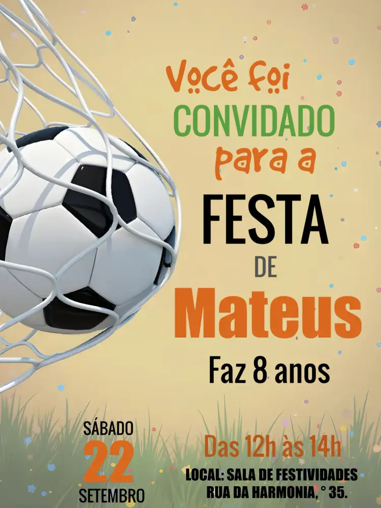 Convite Futebol Estádio