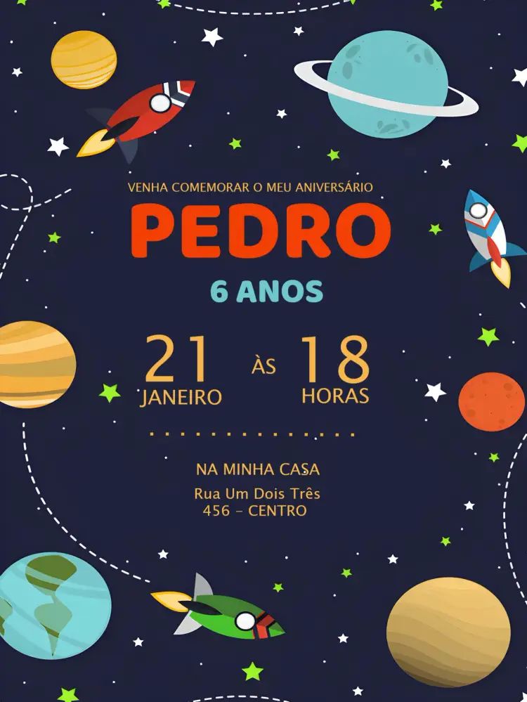 Convite Galáxia Laranja