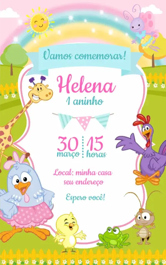 Convite Galinha Pintadinha 1