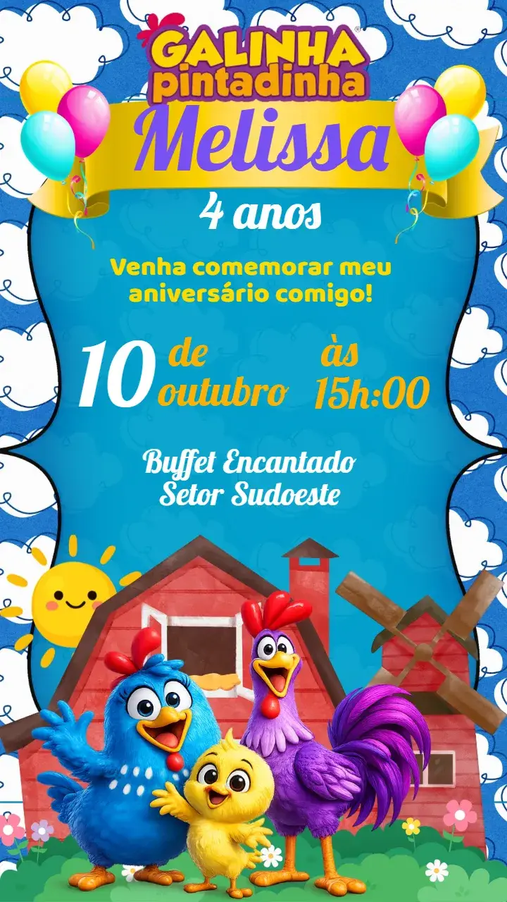 Galinha Pintadinha invitation