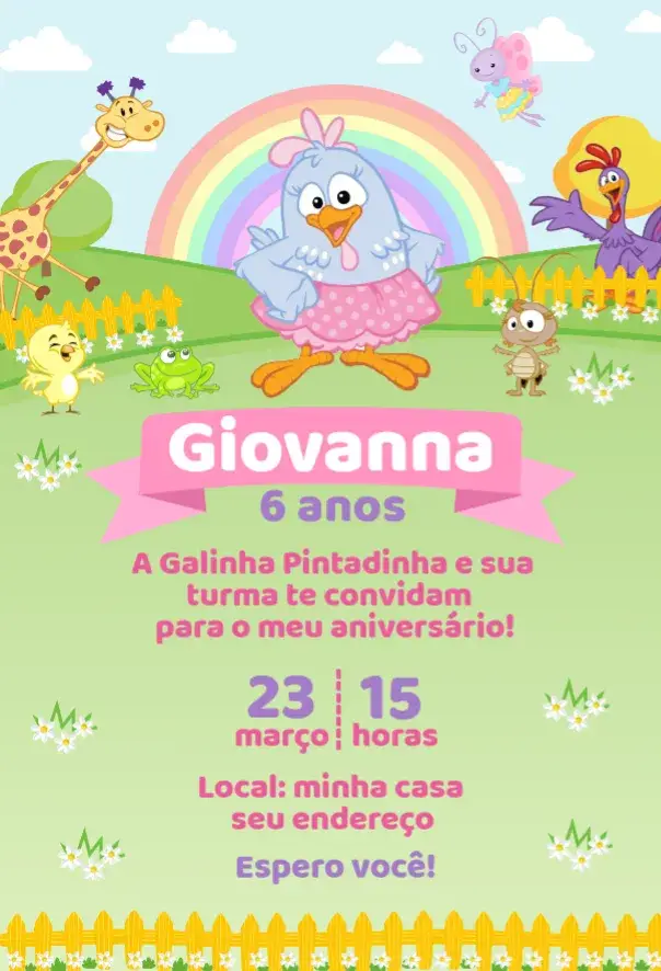 Convite Galinha Pintadinha 2