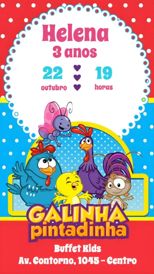 Convite Galinha Pintadinha