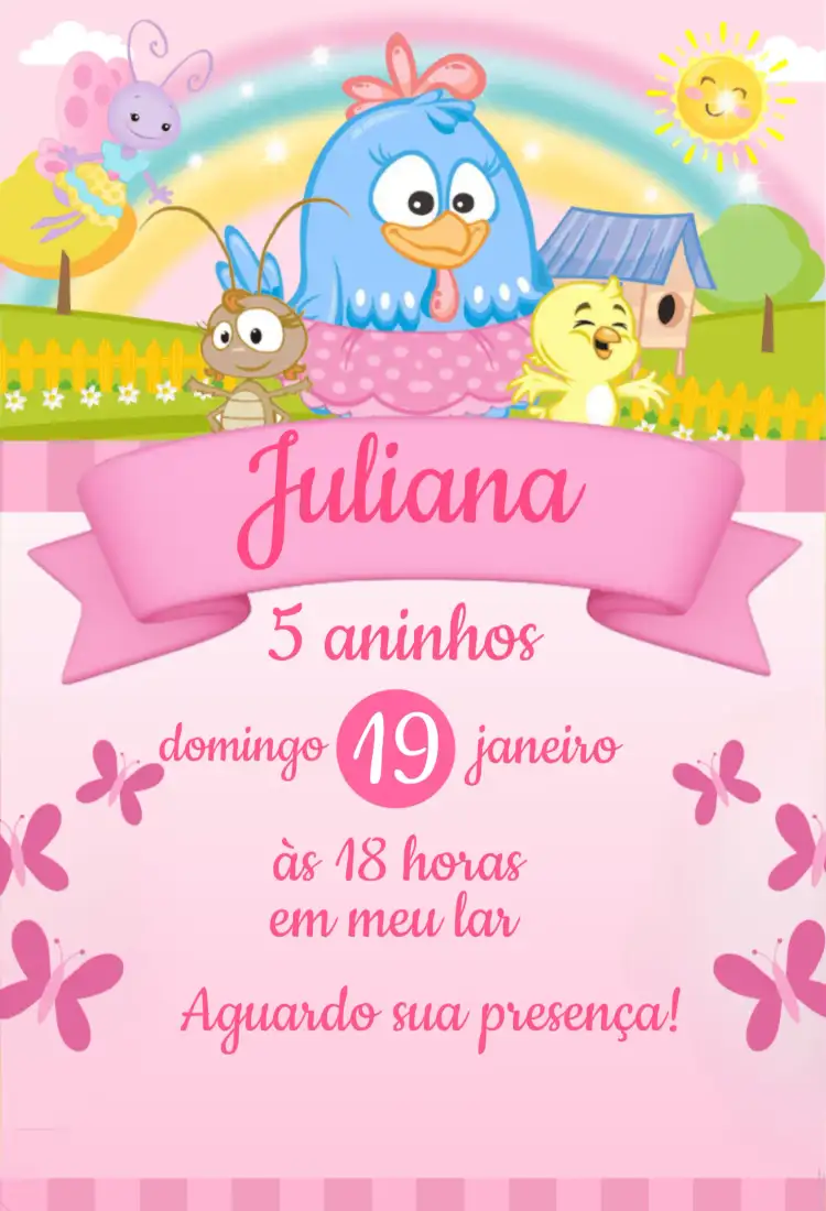 Galinha Pintadinha Rosa Branco