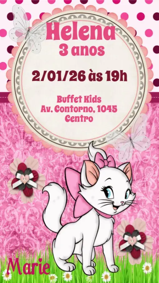 Convite Gatinha Marie