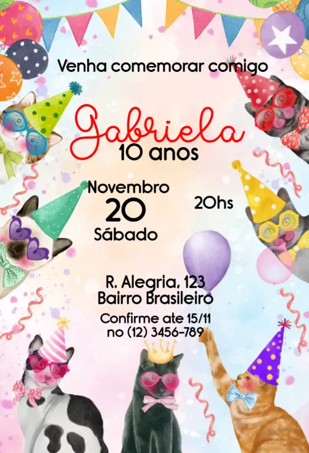 Convite Gatinhos