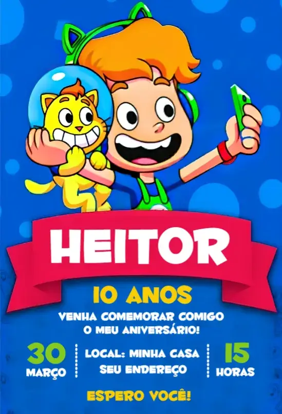 Convite Gato Galáctico 1