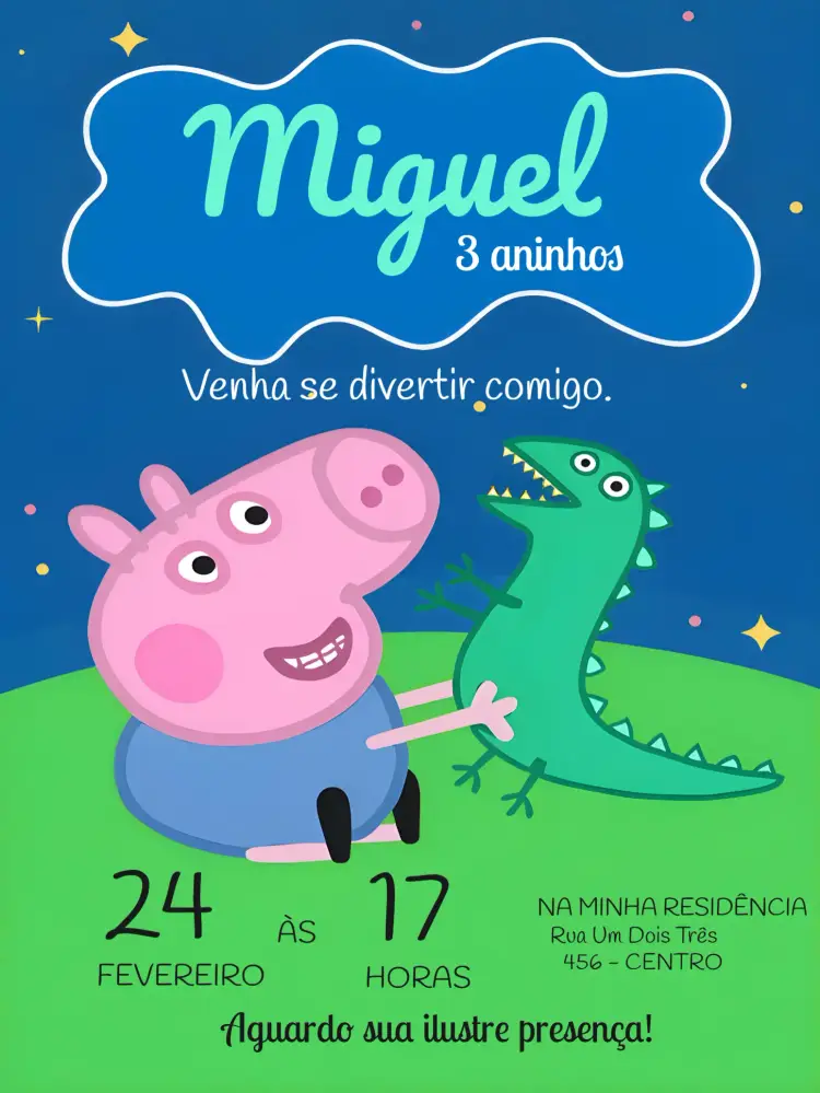 Convite George Pig Verde