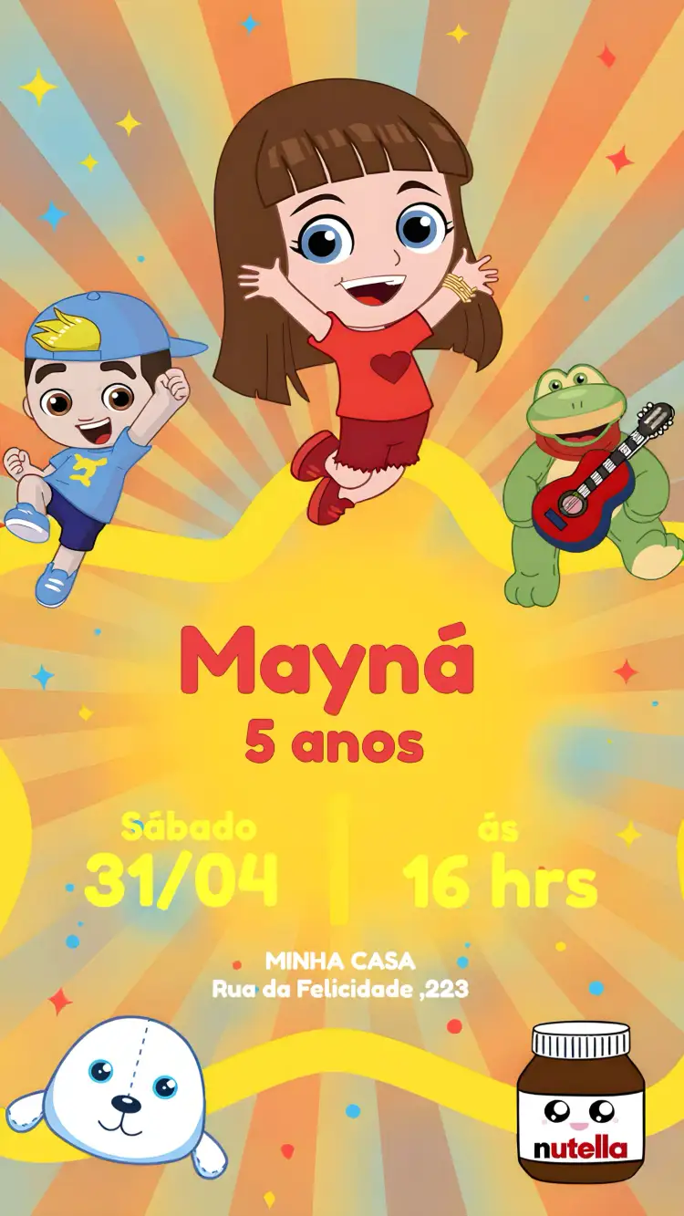 Convite Gi Luccas Neto Aventureira – tema Mais pesquisados aventureiro, colorido, divertido, infantil, vermelho, jacaré