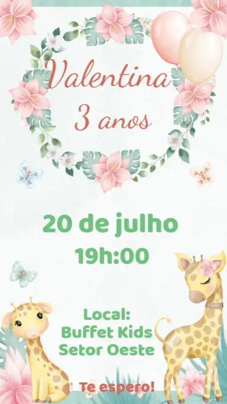 Little Watercolor Giraffe invitation