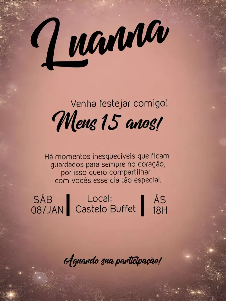 Convite Glitter Anos