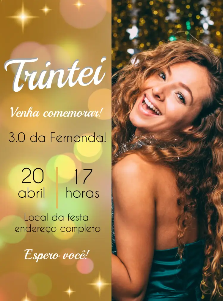 Convite Glitter Com Foto 30