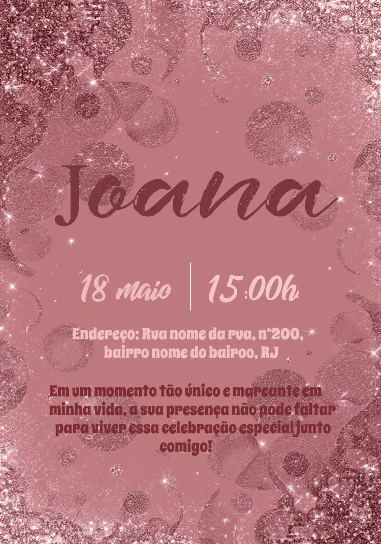 Convite Glitter Ou