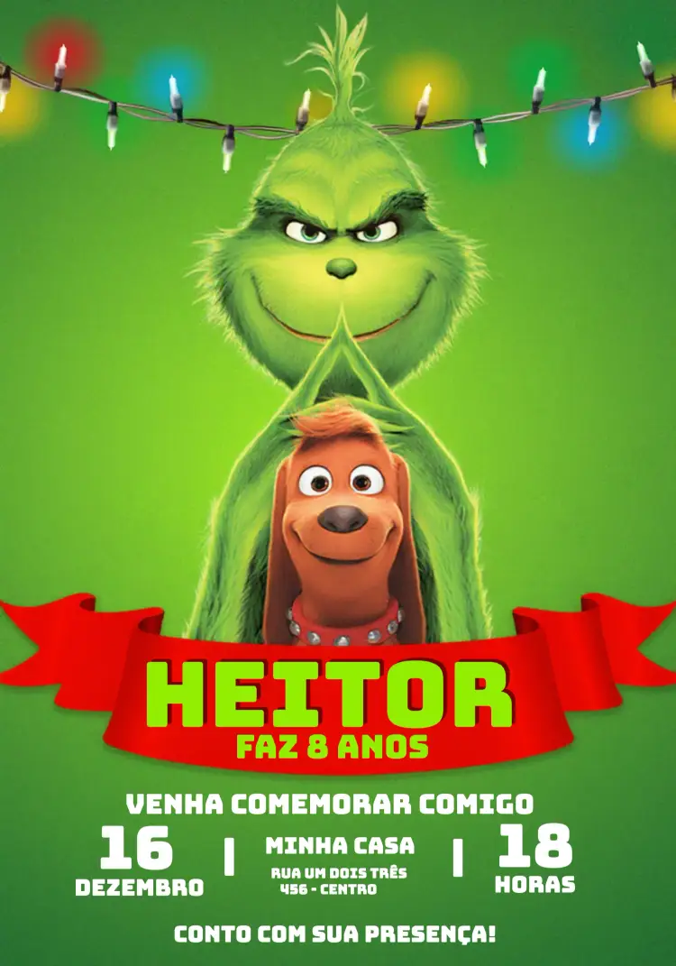 Convite Grinch Natal