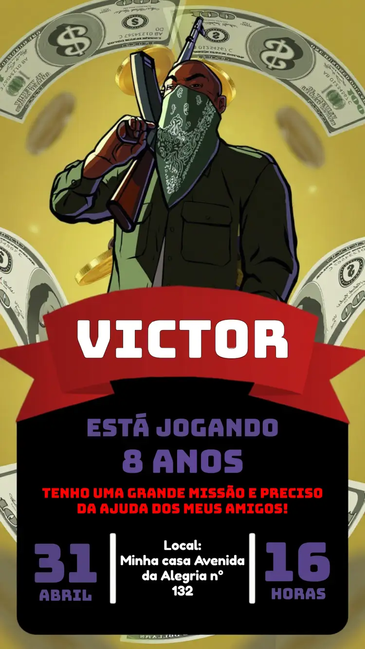 Convite Gta V Rockstar