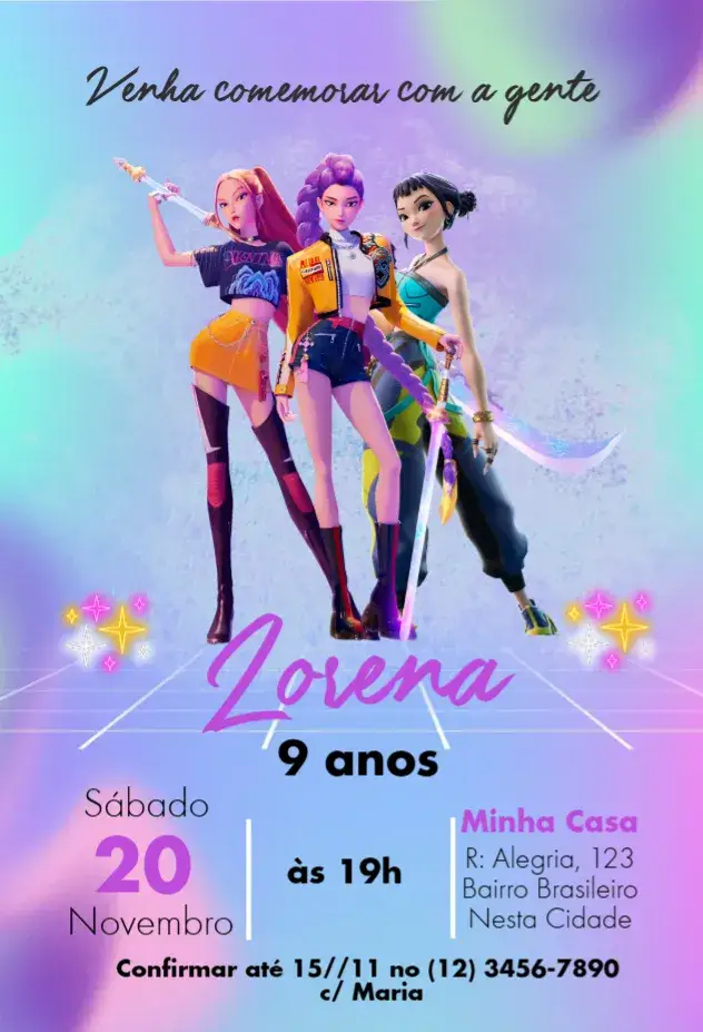 Convite Guerreiras do K-Pop